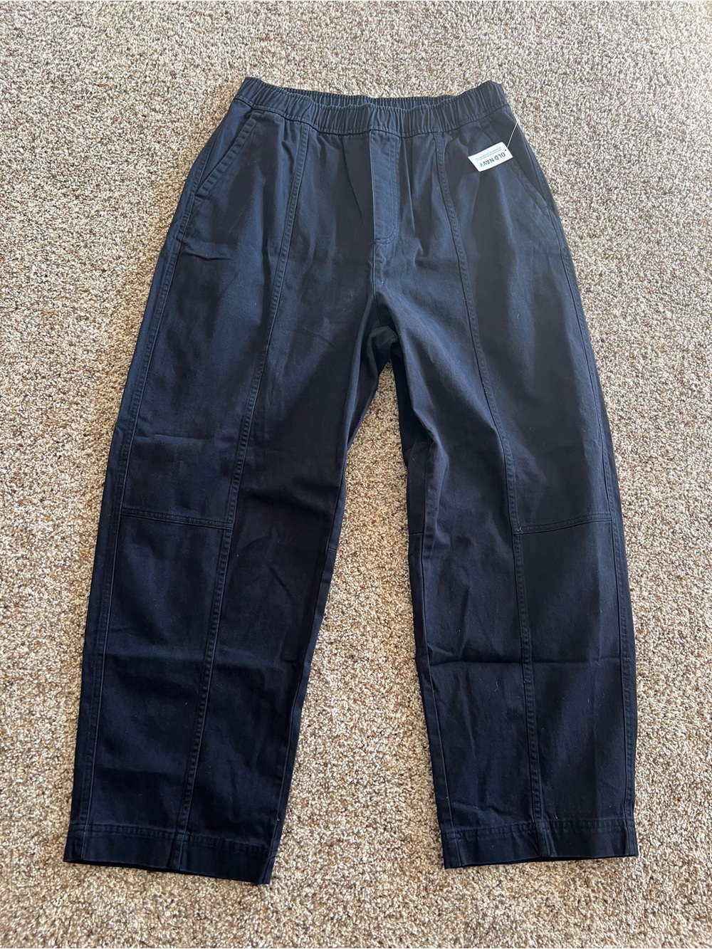 New Old Navy High Waisted Barrel Ankle Pants Navy Blue Trouser - Picture 8 of 11